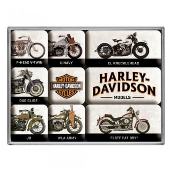 Набор из 9 магнитов Nostalgic Art "Harley Davidson - Models" (83102)